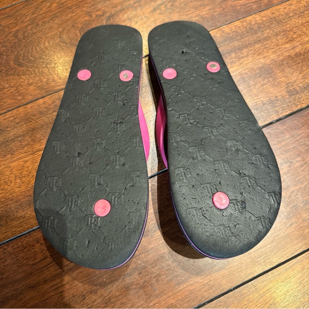 LAUREN Ralph Lauren Black And Pink Flip Flop Sandals Ladie's 7 1/2 - Picture 6 of 6